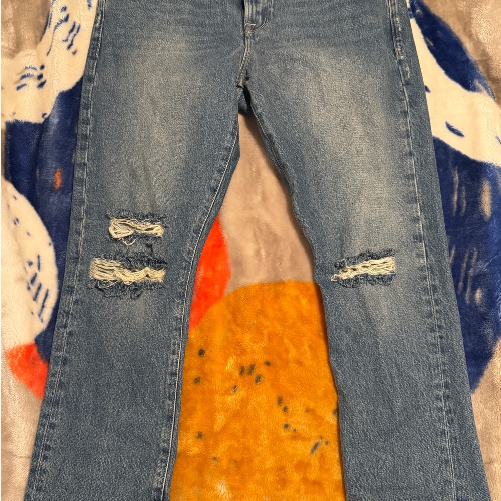 Women’s Frame Denim Boyfriend Jeans in Distressed Blue Sz 29